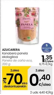 Oferta de Azucarera - Panela De Caña Eco por 1,35€ en Eroski