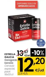 Oferta de Estrella Galicia - Cerveza Especial por 12,2€ en Eroski