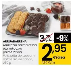 Oferta de Arruabarrena - Palmerita De Azucar Y Palmerita De Cacao por 2,95€ en Eroski