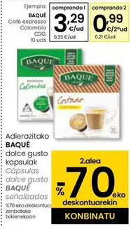 Oferta de Baqué Café - Cafe Espresso Colombia CDG por 3,29€ en Eroski