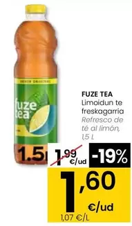 Oferta de Fuze Tea - Refresco De Té Al Limón por 1,6€ en Eroski