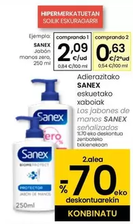 Oferta de Sanex - Jabon Manos Zero por 2,09€ en Eroski