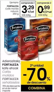 Oferta de Fortaleza - Café Molido Natural por 3,29€ en Eroski