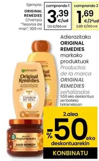 Oferta de Original Remedies - Champu ''tesoros De Miel'' por 3,39€ en Eroski