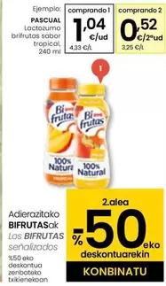 Oferta de Pascual - Lactozumo Bifrutas Sabor Tropical por 1,04€ en Eroski