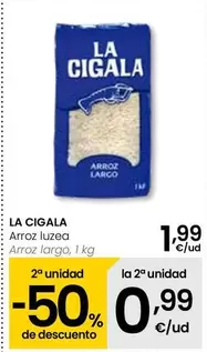 Oferta de La Cigala - Arroz Largo por 1,99€ en Eroski