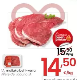 Oferta de Filete De Vacuno por 14,5€ en Eroski