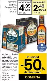 Oferta de Amstel - Cerveza Oro 0.0 por 4,99€ en Eroski