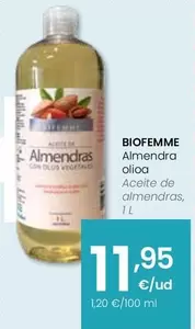 Oferta de Biofemme - Aceite De Almendras por 11,95€ en Eroski