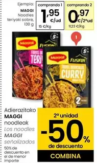 Oferta de Maggi - Noodles Teriyaki Sobre por 1,95€ en Eroski