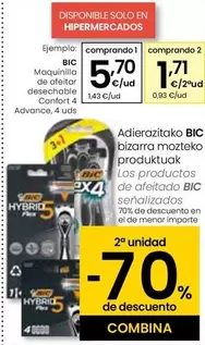 Oferta de BIC - Maquinilla De Afeitar Desechable Confort 4 Advance por 5,7€ en Eroski