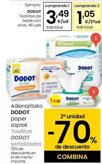 Oferta de Dodot - Toallitas De Bebe Con Aloe por 3,49€ en Eroski