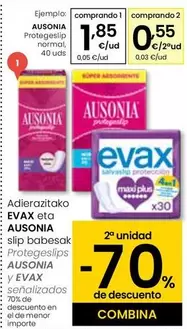 Oferta de Ausonia - Protegeslip Normal por 1,85€ en Eroski