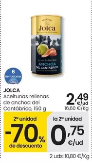 Oferta de Jolca - Aceitunas Rellenas De Anchoa Del Cantábrico por 2,49€ en Eroski