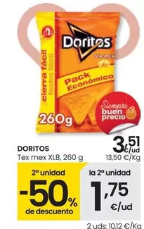 Oferta de Doritos - Tex Mex XLB por 3,51€ en Eroski