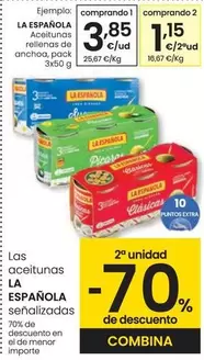 Oferta de La Española - Aceitunas Rellenas De Anchoa por 3,85€ en Eroski