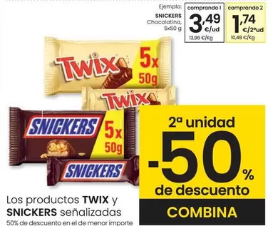 Oferta de Snickers - Chocolatina por 3,49€ en Eroski