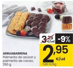 Oferta de Arruabarrena - Palmerita De Azucar Y Palmerita De Cacao por 2,95€ en Eroski