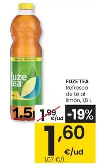 Oferta de Fuze Tea - Refresco De Té Al Limón por 1,6€ en Eroski