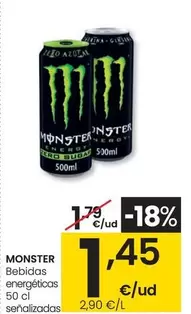 Oferta de Monster - Bebidas Energéticas por 1,45€ en Eroski