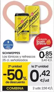 Oferta de Schweppes - Las Tónicas Y Refrescos por 0,85€ en Eroski