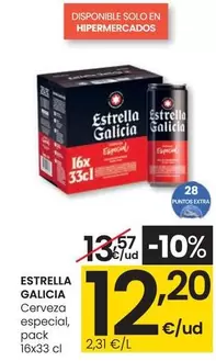 Oferta de Estrella Galicia - Cerveza Especial por 12,2€ en Eroski