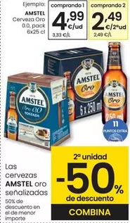 Oferta de Amstel - Cerveza Oro 0.0 por 4,99€ en Eroski