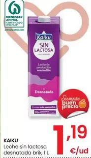 Oferta de Kaiku - Leche Sin Lactosa Desnatada Brik por 1,19€ en Eroski