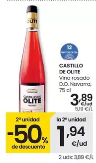 Oferta de Castillo De Olite - Vino Rosado D.O. Navarra por 3,89€ en Eroski