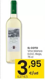 Oferta de El Coto - Vino Blanco D.O.C. Rioja por 3,95€ en Eroski