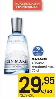 Oferta de Gin Mare - Ginebra Mediterránea por 29,95€ en Eroski