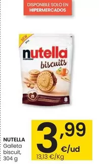 Oferta de Nutella - Galleta Biscuit por 3,99€ en Eroski