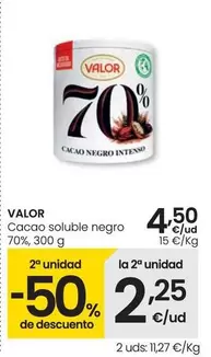 Oferta de Valor - Cacao Soluble Negro 70% por 4,5€ en Eroski