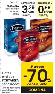 Oferta de Fortaleza - Café Molido Natural por 3,29€ en Eroski