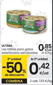 Oferta de Ultima - Las Latitas Para Gatos Esterilizados  por 0,85€ en Eroski