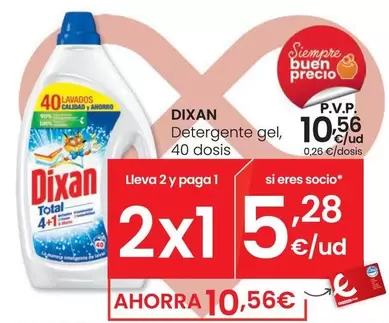 Oferta de Dixan - Detergente Gel por 10,56€ en Eroski