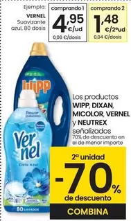 Oferta de Vernel - Suavizante Azul por 4,95€ en Eroski