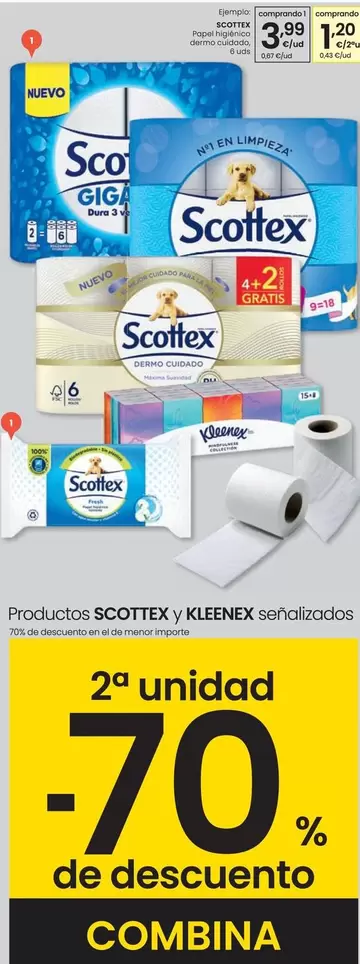 Oferta de Scottex - Papel Higienico Dermo Cuidado por 3,99€ en Eroski