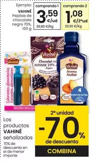 Oferta de Vahiné - Pepitas De Chocolate Negro 70% por 3,59€ en Eroski