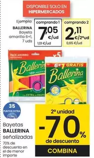 Oferta de Ballerina - Bayeta Amarilla 6+1 por 7,05€ en Eroski