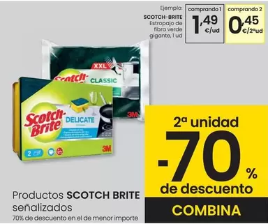 Oferta de Scotch-Brite - Estropajo De Fibra Verde Gigante por 1,49€ en Eroski