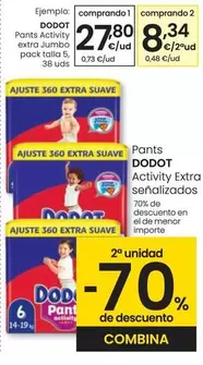 Oferta de Dodot - Pan Activity Extra Jumbo Talla S, Pack Stick por 27,8€ en Eroski