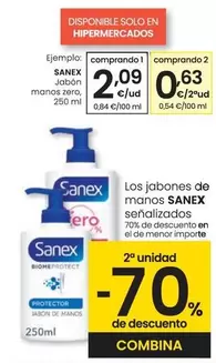 Oferta de Sanex - Jabon Manos Zero por 2,09€ en Eroski