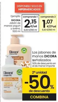 Oferta de Dicora - Jabón De Manos Yogurt Y Avena por 2,15€ en Eroski