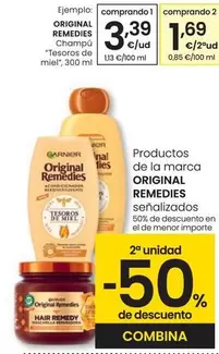 Oferta de Original Remedies - Champu ''tesoros De Miel'' por 3,39€ en Eroski