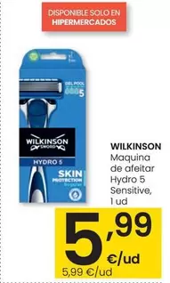 Oferta de Wilkinson - Maquina De Afeitar Hydro 5 Sensitive por 5,99€ en Eroski