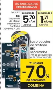 Oferta de BIC - Maquinilla De Afeitar Desechable Confort 4 Advance por 5,7€ en Eroski