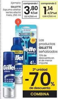 Oferta de Gillette - Espuma Afeitar Series Efecto Hielo por 3,8€ en Eroski