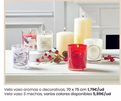 Oferta de Vela Vaso Aromas O Decorativas por 1,79€ en Eroski