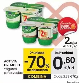 Oferta de Danone - Activia Cremoso por 2€ en Eroski